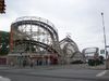 Coney Island Cyclone in Brooklyn, New York was built in 1927 and refurbished in 1975.