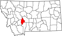 Map of Montana highlighting برودواتر