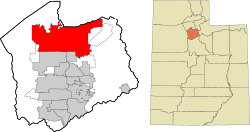 Location in Salt Lake County and the state of Utah