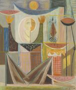 بائعة البطيخ، بريشة جواد سليم، 1953. مَعروضة في مَزاد كريستيز مُقابل 873,454$.