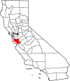 State map highlighting Santa Clara County
