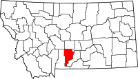Map of Montana highlighting سويت غراس