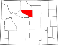 Map of Wyoming highlighting واشاكي