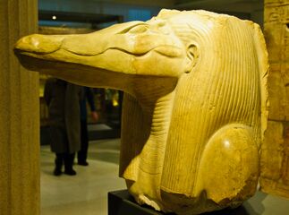 Statue of Sobek, the crocodile god, from the pyramid temple of Amenemhat III