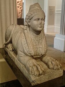 Sphinx commissioned by the Earl of Arundel to partner a Roman Sphinx, 17th century CE