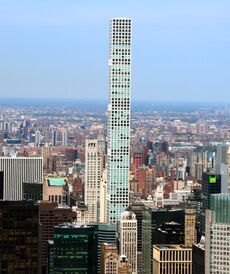 The building as seen in 2021 from the Empire State Building, with other structures around it