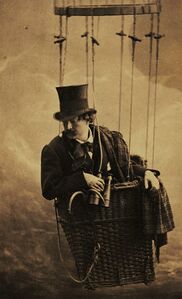 Studio portrait of Nadar in a balloon basket, 1863ح. 1863