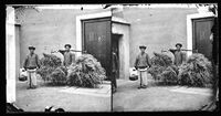 An 1869 stereogram of laborers in Xiamen. The first coolies left Xiamen for Havana in 1847