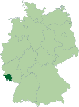 Map of Germany, location of سارلاند highlighted