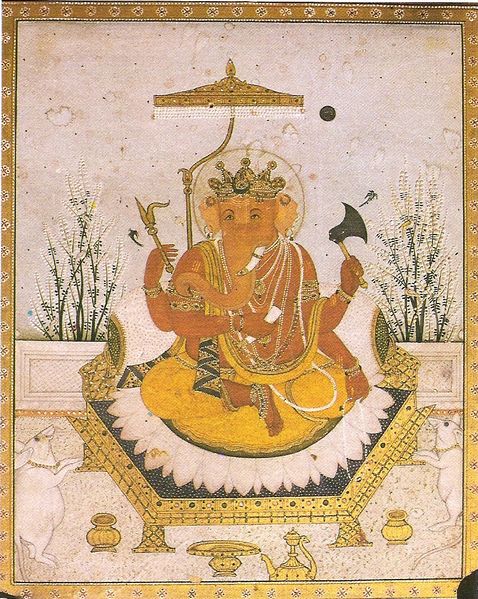 ملف:Ganesha Nurpur miniature circa 1810 Dubost p64.jpg