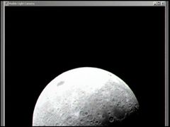 One of the first images from the Lunar CRater Observation and Sensing Satellite (LCROSS) using the visible light camera during the swingby of the Moon. LCROSS has nine science instruments that collect different types of data which are complementary to each other. These instruments provide for a robust collection of data about the composition of the lunar regolith.