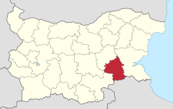 موقع محافظة يامبول في بلغاريا