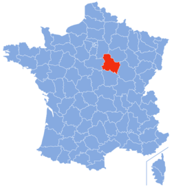 Location of Yonne in France