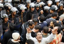 Egyptian security forces were quicker to use their bamboo batons on the second day of protests
