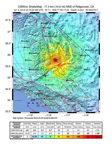 2019-07-06 Ridgecrest, CA M7.1 earthquake shakemap (ci).jpg