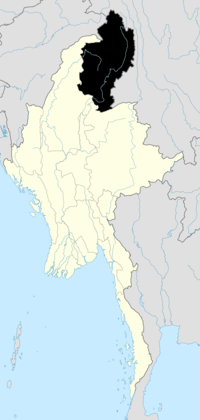 Location of Kachin State in Burma