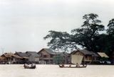 An island village on the Irrawaddy stays above water on stilts during the monsoons