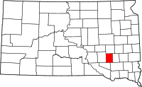 Map of South Dakota highlighting دافيسون