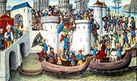 فتح القسطنطينية من قِبل الصليبيين في 1204.
