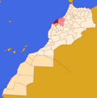 موقع مدينة آزمور في النصف الشمالي للمغرب