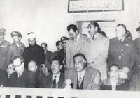 محافظ حماة ياسين فرجاني والرئيس جمال عبد الناصر والمشير عبد الحكيم عامر.