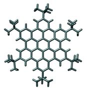 Crystal structure of a molecular hexagon composed of hexagonal aromatic rings.