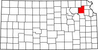 Map of Kansas highlighting جاكسون