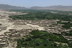 Aerial view of Mohammad Agha District in Logar province