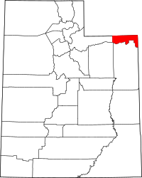 Map of Utah highlighting داغيت