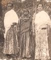 Newar bride and two women in sari, 1941.