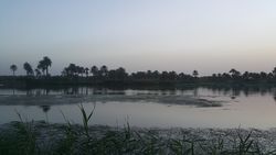 منظر لسدة الهندية على نهر الفرات