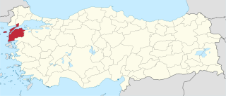 موقع محافظة چنق‌قلعه في تركيا