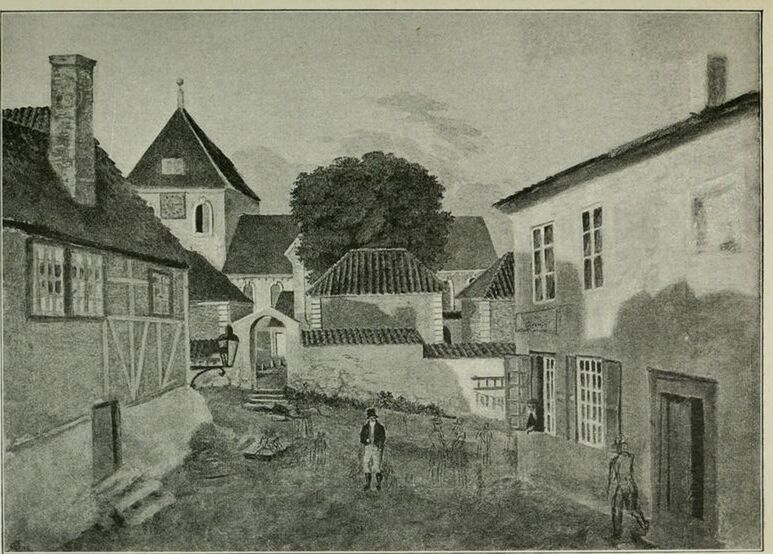 ملف:Parti fra Lille Kirkebakken med Vor Frelsers Kirke og de senere nedrevne Gravkapeller i Baggrunden. - Gamle Christiania-Billeder (1893) - 0245.5.png (cropped).jpg