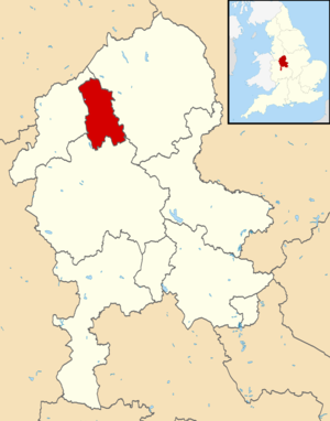 Stoke-on-Trent shown within England and Staffordshire