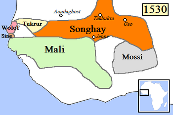 منطقة امبراطورية الموسي، ح. 1530.