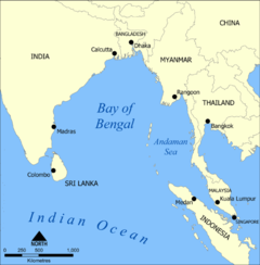 خليج البنغال Bay of Bengal - خريطة خليج البنغال