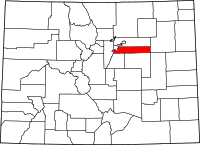 Map of Colorado highlighting أراباهو