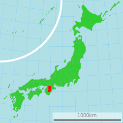 خريطة اليابان، مبين فيها نارا
