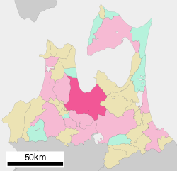 Location of Aomori in Aomori Prefecture