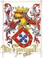 Arms of the King of Portugal depicted in the Livro do Armeiro-Mor (1509ح. 1509)