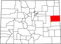 Map of Colorado highlighting كيت كارسون