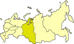 موقع منطقة غرب سيبريا الاقتصادية في روسيا.
