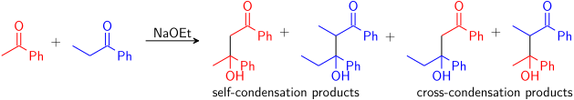 Four possible aldol reaction products