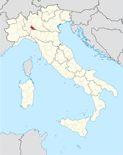 خريطة تبين موقع مقاطعة لودي في إيطاليا