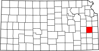 Map of Kansas highlighting أندرسون