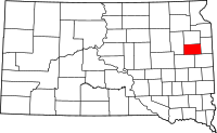 Map of South Dakota highlighting هاملين