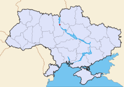 خريطة اوكرانيا ومبرزة فيها كييڤ