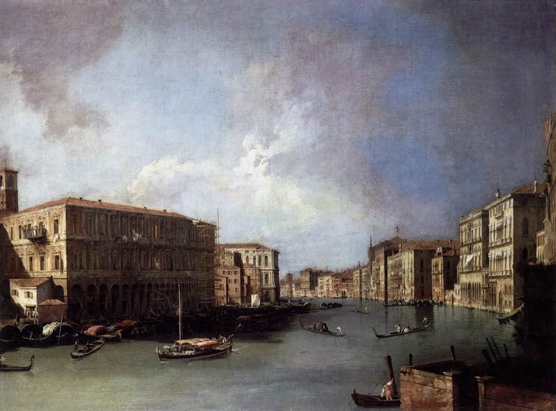ملف:Giovanni Antonio Canal, il Canaletto - Grand Canal - Looking North from Near the Rialto Bridge - WGA03874.jpg