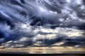 Mammatus clouds and crepuscular rays over San Francisco Bay