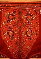 Back of 1910 Bethlehem "Taqsireh" jacket,of felt fabric and silk couching embroidery,